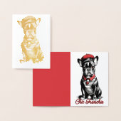 Carte Dorée Chic Frenchie : Design français élégant pour Bulld (Affichage)
