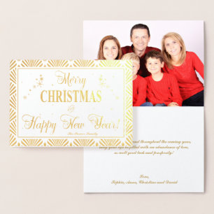 Carte Dorée Chic Real Gold Holidays Season Wings Photo personn