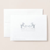 Carte Dorée Chien 25e anniversaire mariage d'argent (Derrière avec enveloppe)