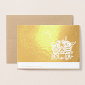 Carte Dorée Chine Ox Année 2021 Tradition moderne Luxe GC (Derrière avec enveloppe)