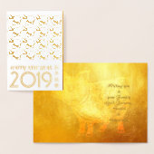 Carte Dorée Chinois Papercut Pig Année 2019 Luxury Kraft Card (Affichage)