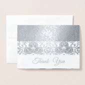 Carte Dorée Chinoiserie d'argent - Merci mariage (Devant avec enveloppe)