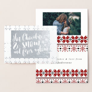 Carte Dorée Chocolat chaud et rime de neige
