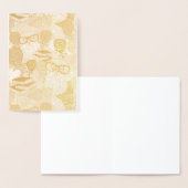 Carte Dorée Chouette en roses rouges (Affichage)