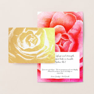 Carte Dorée Christian Elegant Or Religieux Floral Monogramme