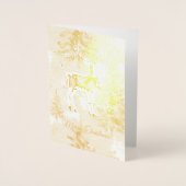 Carte Dorée Christmas Trees Deer Snowflakes (Devant)