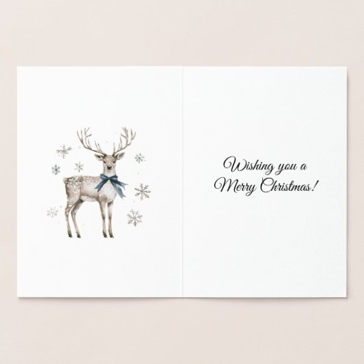 Carte Dorée Christmas Trees Deer Snowflakes (Intérieur)