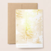 Carte Dorée Christmas Trees Deer Snowflakes (Derrière avec enveloppe)