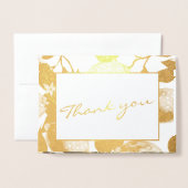 Carte Dorée Citrons dorés et feuillages Mariage photo Real (Devant avec enveloppe)