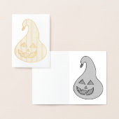 Carte Dorée Citrouille Adorable (Affichage)