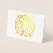 Carte Dorée Citrouille Foil Swirl | Récolte d'automne (Devant)