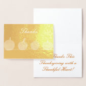 Carte Dorée Citrouille Modern GiveThanks Foil Thanksgiving (Affichage)