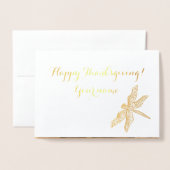 Carte Dorée Citrouilles et Roue de la charrette rurale en bois (Devant avec enveloppe)