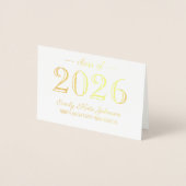 Carte Dorée Classe de 2023 Elégant Merci de graduation Or (Devant)
