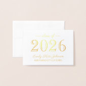 Carte Dorée Classe de 2023 Elégant Merci de graduation Or (Devant avec enveloppe)