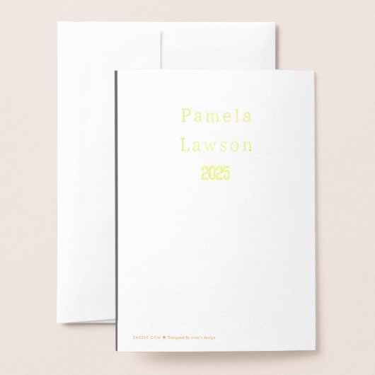 Carte Dorée Classe moderne de 2025 - or (Derrière avec enveloppe)