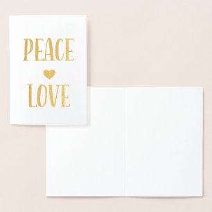 Carte Dorée Coeur d'amour pour la paix
