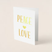 Carte Dorée Coeur d'amour pour la paix (Devant)
