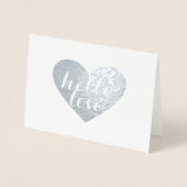 Carte Dorée Coeur d'argent Bonjour (Devant)