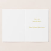 Carte Dorée Coeur décoré Valentine (Intérieur)