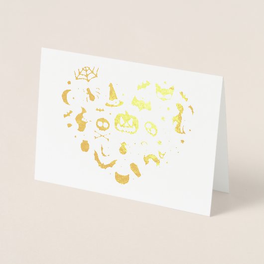 Carte Dorée Coeur d'Halloween (Devant)