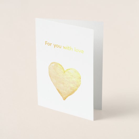 Carte Dorée Cœur pour vous avec amour (Devant)