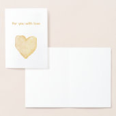 Carte Dorée Cœur pour vous avec amour (Affichage)