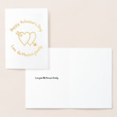 Carte Dorée Coeurs cupides Heureuses Saintes-Valentin script p (Affichage)