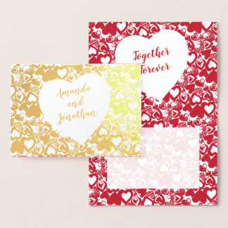 Carte Dorée Coeurs de bonbons ensemble pour l'Anniversaire