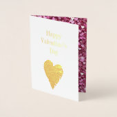 Carte Dorée Coeurs de Parties scintillant roses (Devant)