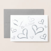 Carte Dorée Cœurs Étincelants Saint-Valentin (Devant avec enveloppe)