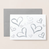 Carte Dorée Cœurs scintillants Saint-Valentin (Devant avec enveloppe)