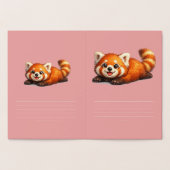 Carte Dorée Conception d'animal Kawaii de Panda Rouge Mignon s (Intérieur)