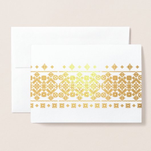 Carte Dorée Conception de broderie (Devant avec enveloppe)