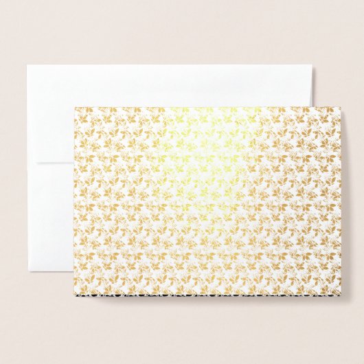 Carte Dorée Conception florale Vingt et un (Devant avec enveloppe)