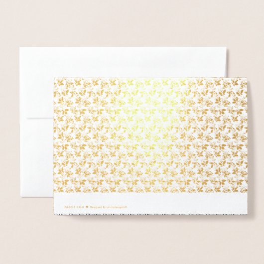 Carte Dorée Conception florale Vingt et un (Derrière avec enveloppe)