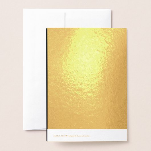 Carte Dorée Conception simple noire personnalisée Ajouter une  (Derrière avec enveloppe)