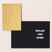 Carte Dorée Conception simple noire personnalisée Ajouter une  (Affichage)