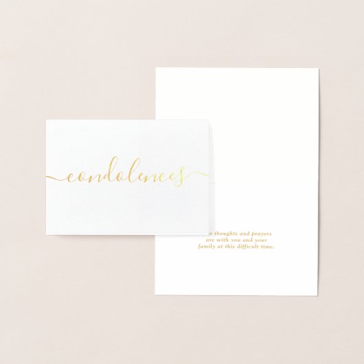 Carte Dorée Condoléances simples (Affichage)