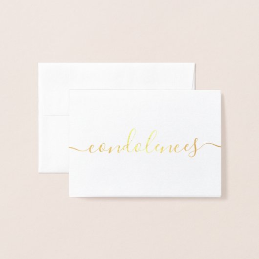 Carte Dorée Condoléances simples (Devant avec enveloppe)