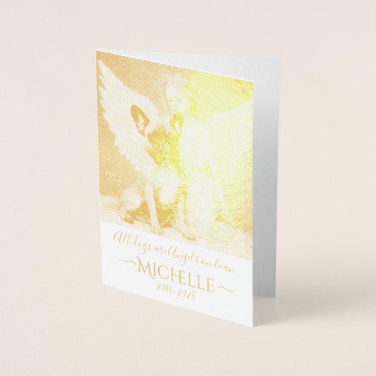 Carte Dorée Condoléances sur la perte du Bulldog français (Devant)