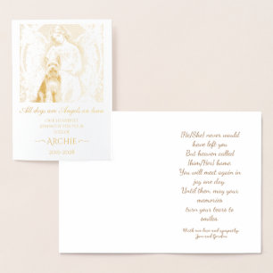 Carte Dorée Condoléances sur la perte du Yorkshire Terrier Cus