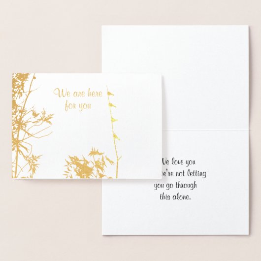 Carte Dorée Condolence Pas Seul Ami Ami Oiseaux De Famille (Affichage)