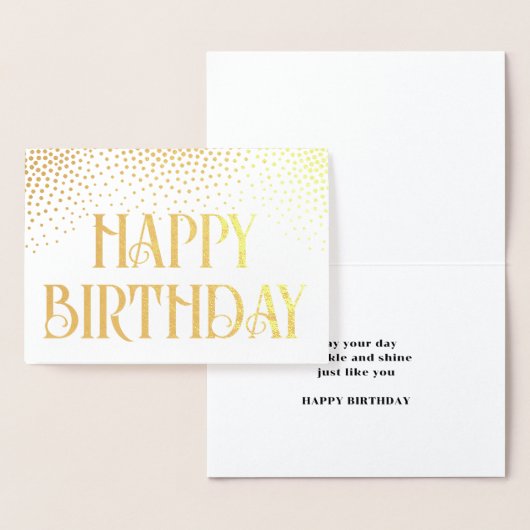 Carte Dorée Confetti élégant Vintage Joyeux anniversaire (Affichage)