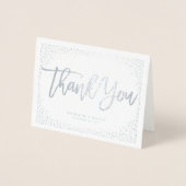 Carte Dorée Confetti Points Chic Brush Script Mariage Merci (Devant)