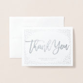 Carte Dorée Confetti Points Chic Brush Script Mariage Merci (Devant avec enveloppe)