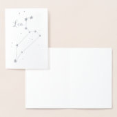 Carte Dorée Constellation Zodiac Leo Silver Foil (Affichage)