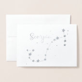 Carte Dorée Constellation Zodiaque à huile d'argent (Devant avec enveloppe)