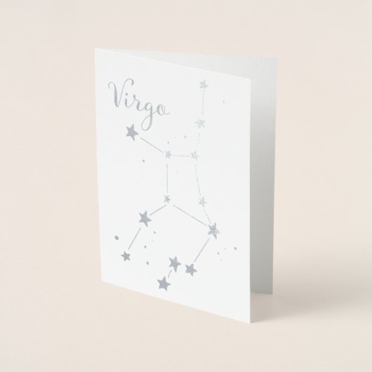 Carte Dorée Constellation Zodiaque de la vierge argentée (Devant)
