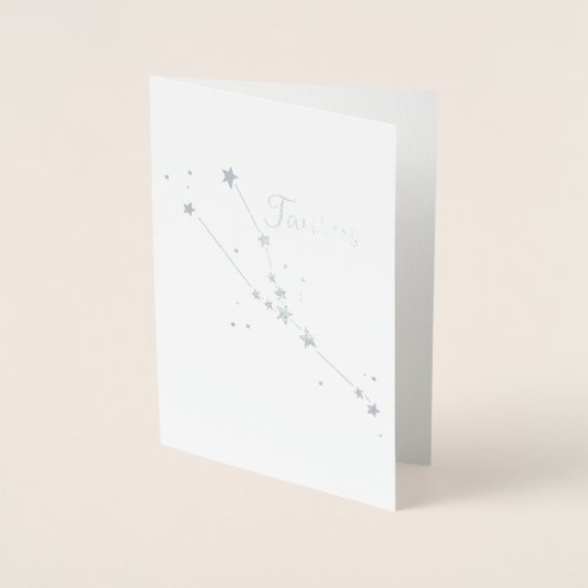 Carte Dorée Constellation Zodiaque de Taurus à huile d'argent (Devant)